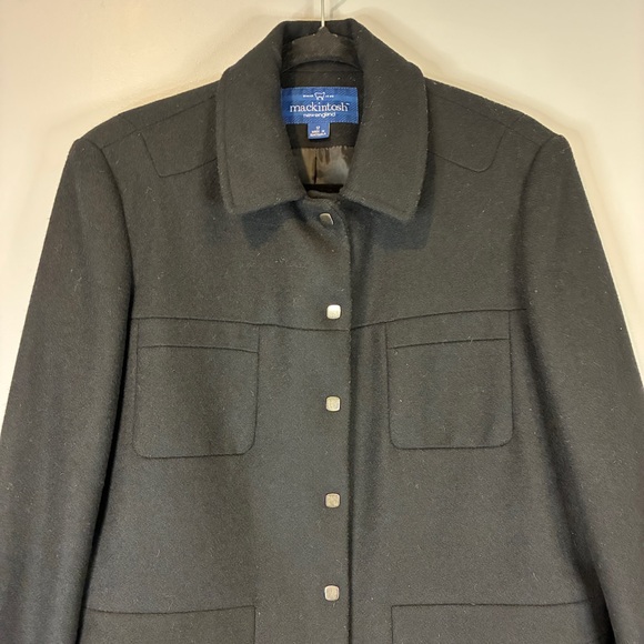 Macintosh New England 100% Wool Black Coat, Size 12 - Picture 4 of 11